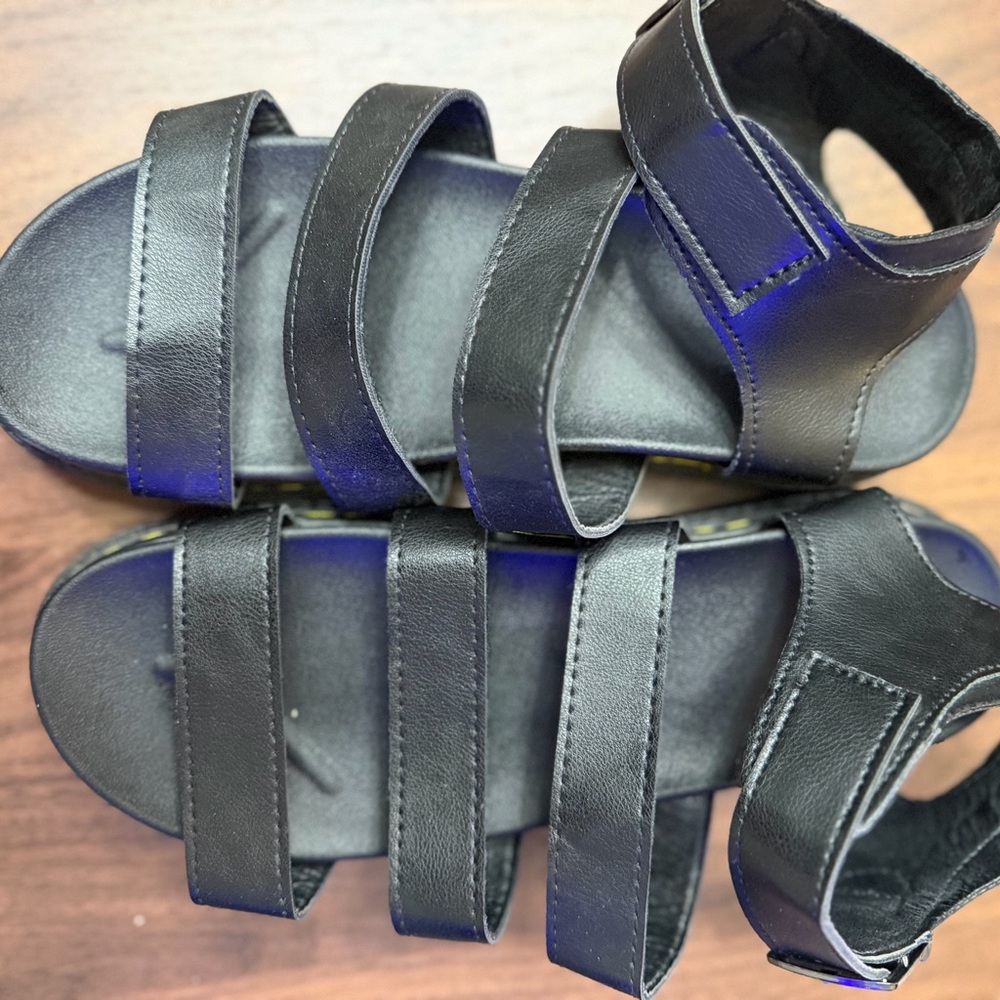 Black Strappy Women's Sandals - Picture 2 of 4